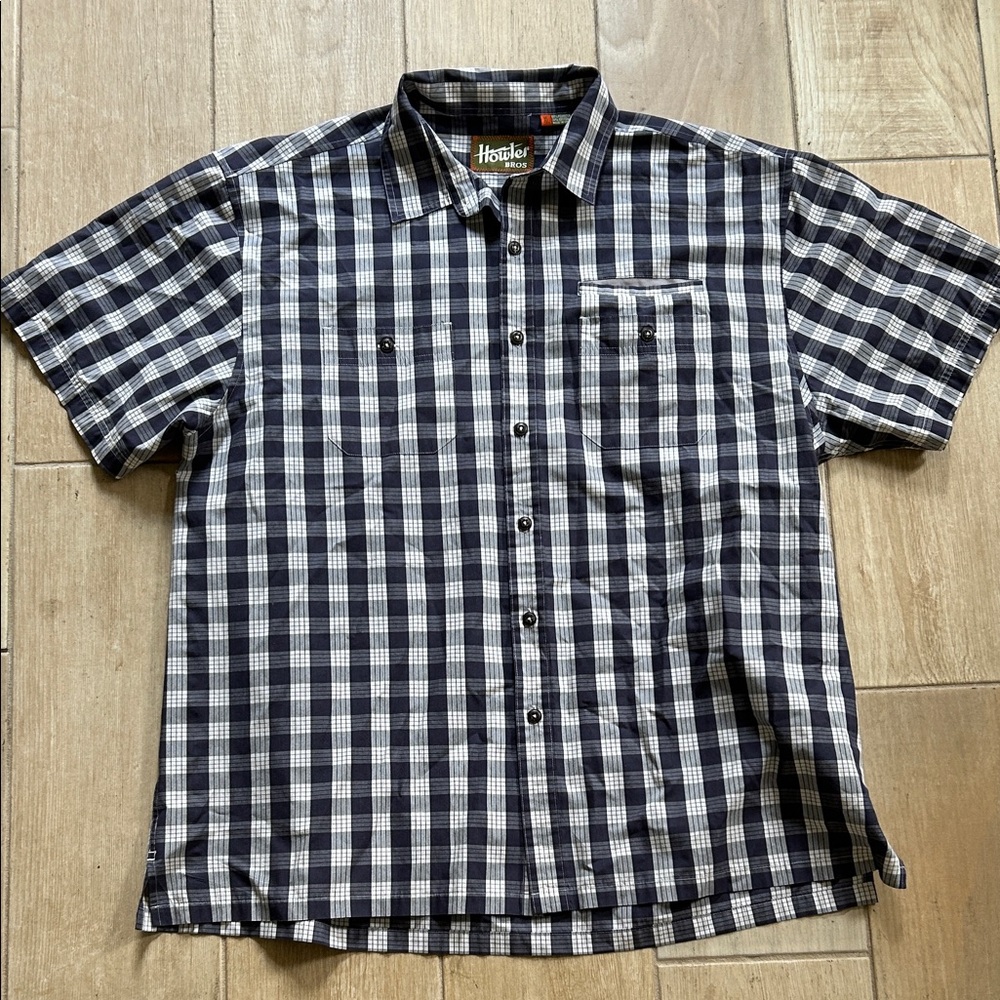 Howler Brothers Black and White Plaid Shirt